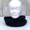 Loop gestrickt Schlauchschal Schlupfschal Halssocke dunkelblau
