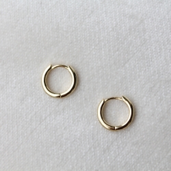 925 Sterling Silber Creolen „Clásico“ 14 mm Durchmesser,vergoldet