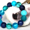 Polaris-Kugel-Armband (elastisch) in Blau und Türkis-Nuancen