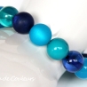 Polaris-Kugel-Armband (elastisch) in Blau und Türkis-Nuancen