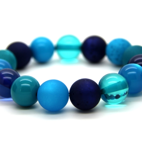 Polaris-Kugel-Armband (elastisch) in Blau und Türkis-Nuancen