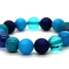 Polaris-Kugel-Armband (elastisch) in Blau und Türkis-Nuancen