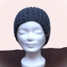 Mütze gestrickt dunkelgrau Hut Beanie Strickmode Strickmütze 