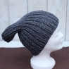 Mütze gestrickt dunkelgrau Hut Beanie Strickmode Strickmütze 