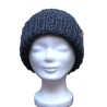 Mütze gestrickt dunkelgrau Hut Beanie Strickmode Strickmütze 