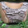 Kirsch Holz Schale mit Rinde / natürlich