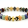 buntes Edelstein-Armband (elastisch) mit vergoldeten Elementen