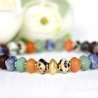 buntes Edelstein-Armband (elastisch) mit vergoldeten Elementen