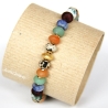 buntes Edelstein-Armband (elastisch) mit vergoldeten Elementen