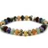 buntes Edelstein-Armband (elastisch) mit vergoldeten Elementen