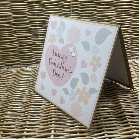 Karte Valentinstag - Happy Valentine's Day! - Kraftkarton