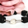 Lava-Armband (elastisch) mit Edelstahl- und Echtsilber-Elementen