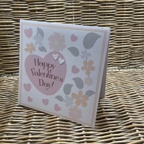 Karte Valentinstag - Happy Valentine's Day! - weiß
