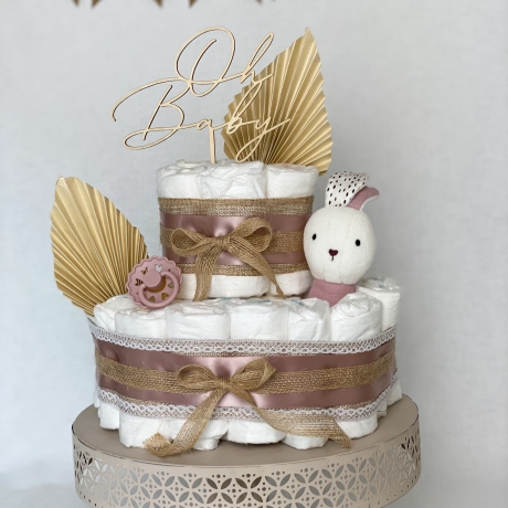 Windeltorte Oh Baby Boho zur Geburt, personalisiert