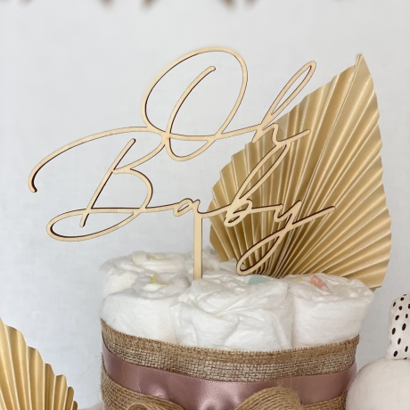 Windeltorte Oh Baby Boho zur Geburt, personalisiert
