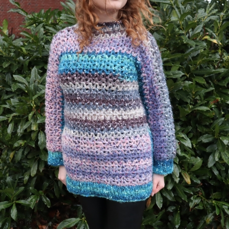 Pullover gehäkelt Tunika Pulunder Mode unisex Handarbeit