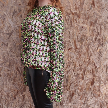 Pullover gehäkelt Tunika Pulunder Mode modern Handarbeit