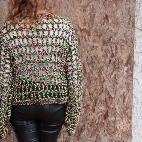 Pullover gehäkelt Tunika Pulunder Mode modern Handarbeit