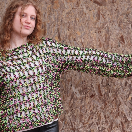 Pullover gehäkelt Tunika Pulunder Mode modern Handarbeit