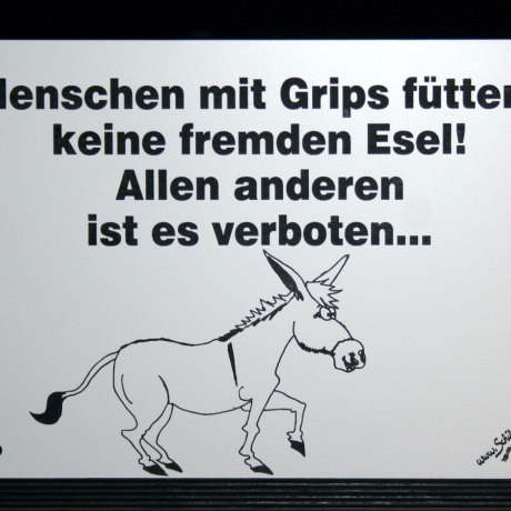 Schild Esel füttern verboten 2 - Gravurschild