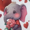 Grußkarte - Valentinstag - Geburtstag - kleiner Elefant Herzen