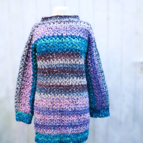 Pullover gehäkelt Tunika Pulunder Mode unisex Handarbeit