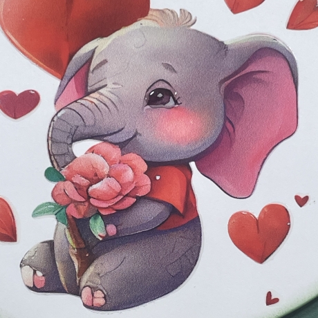 Grußkarte - Valentinstag - Geburtstag - kleiner Elefant Herzen