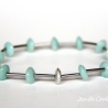 Amazonit-Armband (elastisch) in Mint mit silberfarbenen Elementen