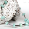 Amazonit-Armband (elastisch) in Mint mit silberfarbenen Elementen