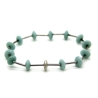 Amazonit-Armband (elastisch) in Mint mit silberfarbenen Elementen