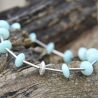 Amazonit-Armband (elastisch) in Mint mit silberfarbenen Elementen