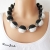 Statement Kette Collier Perlenkette schwarz weiß