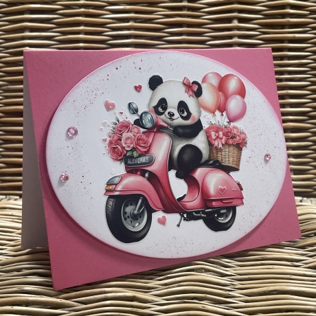 Freundschaftskarte - Valentinstag - Pandabär - Geburtstag