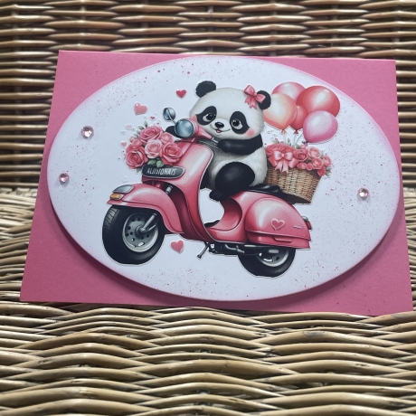 Freundschaftskarte - Valentinstag - Pandabär - Geburtstag