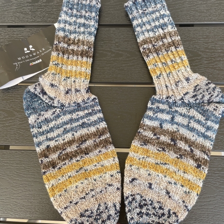Handgestrickte  Socken Gr. 39/40 mit Glitzerfaden