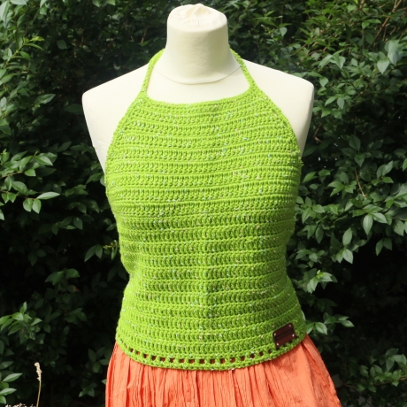 Top gehäkelt Häkeltop Oberteil Bustier Damenmode Handarbeit 