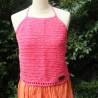Top gehäkelt Häkeltop Oberteil Bustier Damenmode Handarbeit pink