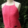 Top gehäkelt Häkeltop Oberteil Bustier Damenmode Handarbeit pink