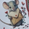 Quadratische Karte Valentinstag - Geburtstag - verliebte Maus 
