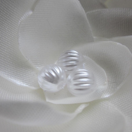 Braut Brosche Haarklammer Weiß Stoffblume Perle