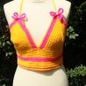 Top gehäkelt Häkeltop Oberteil Bustier bunt Handarbeit