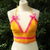 Top gehäkelt Häkeltop Oberteil Bustier bunt Handarbeit