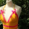Top gehäkelt Häkeltop Oberteil Bustier bunt Handarbeit