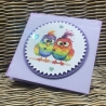 Karte Pärchenkarte - bunte Vögel - Regenbogen - lila - LGBTQ*