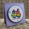 Karte Pärchenkarte - bunte Vögel - Regenbogen - lila - LGBTQ*