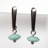 Amazonit-Edelstahlohrstecker in Mint mit eingehängtem Element