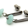 Amazonit-Edelstahlohrstecker in Mint mit eingehängtem Element