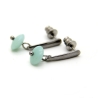 Amazonit-Edelstahlohrstecker in Mint mit eingehängtem Element