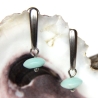 Amazonit-Edelstahlohrstecker in Mint mit eingehängtem Element