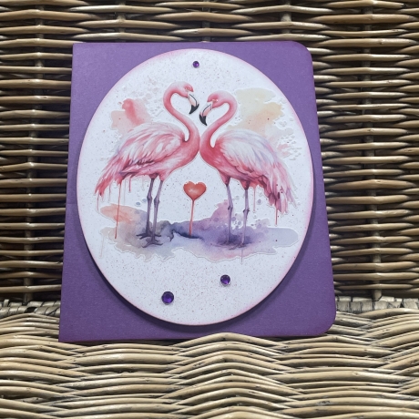 Freundschaftskarte - Valentinstagskarte - Flamingos - Liebe